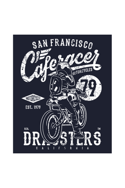 Unisex Terry Oversized T-Shirt Printed Cafe Racer