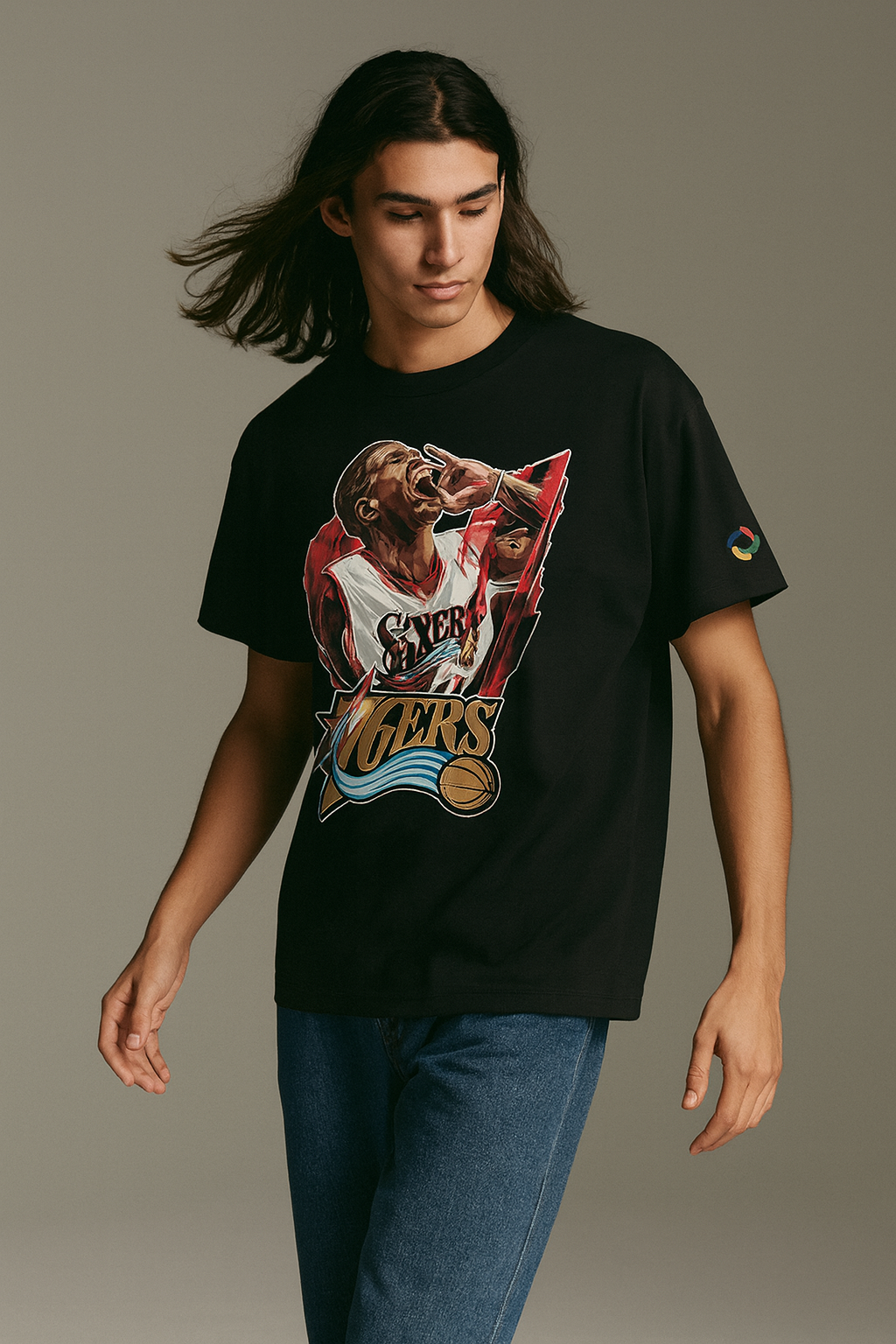 ARMFOS Allen Iverson 76ers Legend Graphic Tee | Men's Black Basketball T-Shirt